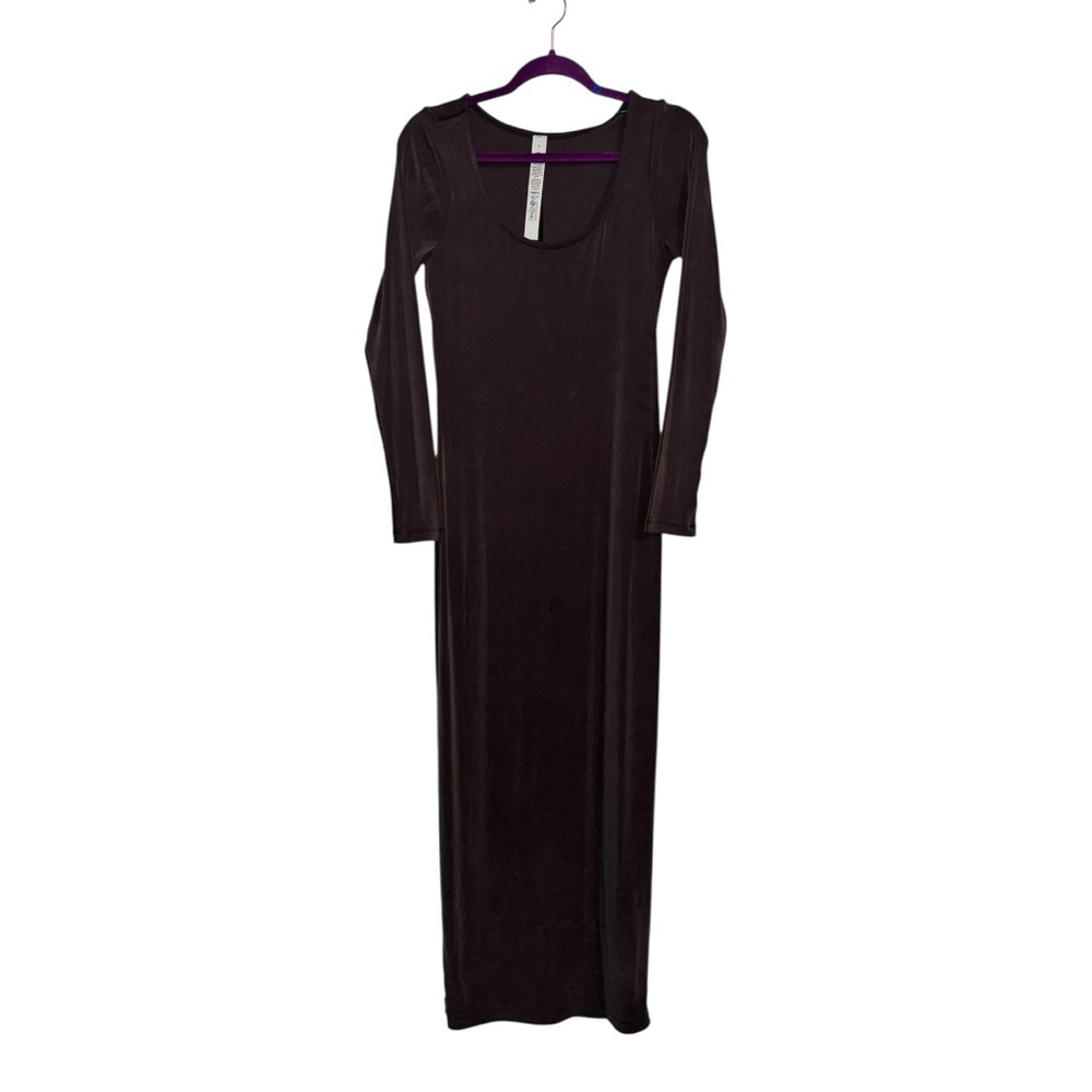 Lululemon Drapey Softstreme Long-Sleeve Maxi Dress Espresso Size M NWT - Picture 4 of 8